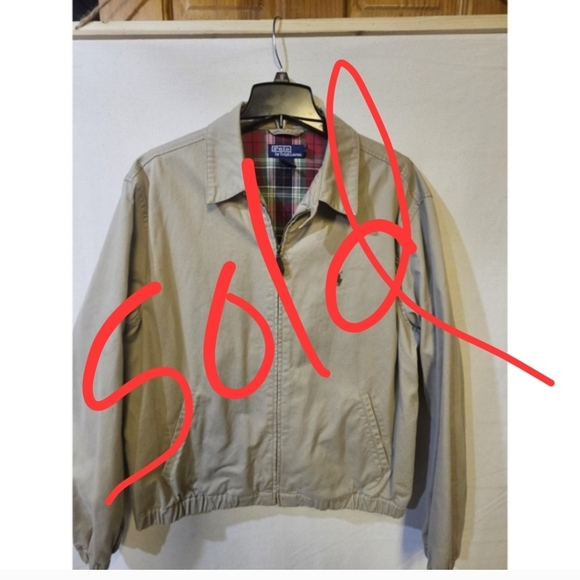 Polo Ralph Lauren Men's Harrington Bomber Jacket Khaki Beige Brown Size Large